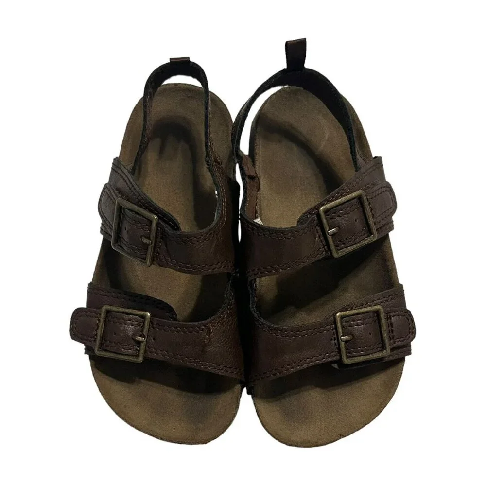 OshKosh Sz 12 Brown Faux Leather Sandals
